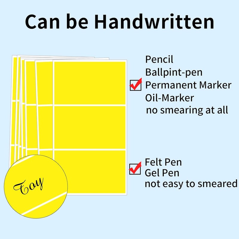 STARLIBOO Removable Colored Labels Stickers, 3X5 Inch Removable Large Label Stickers for Moving Boxes and Storage Bins- Waterproof- Tear Resistant (Yellow) - Image 3